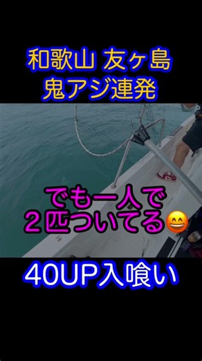 鬼アジ40UP入れ喰い！#shorts #友ヶ島 #和歌山釣り #高仕掛け #船釣り