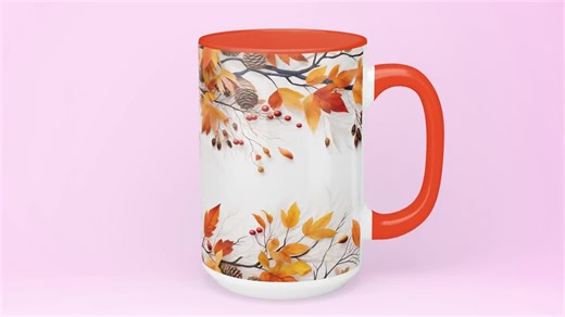 Autumn Maple Leaf Mug, Autumn Leaves Coffee Mug , Cozy Fall Vibes, Autumn Leaves Mug, Cozy Seasonal Coffee Cup With Stained Glass Design - Etsy