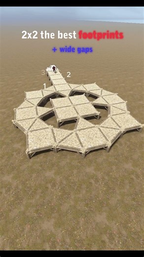 two WIDE GAPS design 2x2 footprint [easy design for official / mods servers] #rust