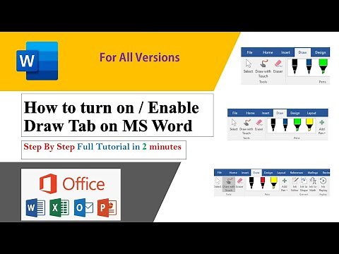 How to turn on draw tab on MS Word | Enable draw tab in MS Word
