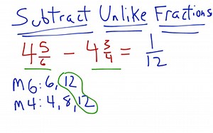Subtract Unlike Fractions | Educreations