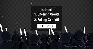 Isolated Cheering Crowd Object