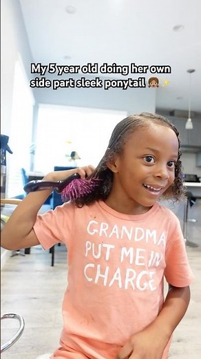 Watch My 5-Year-Old Slay a Side Part Sleek Ponytail! | Easy Kids’ Natural Hair Tutorial