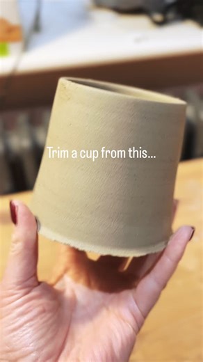 How do potters polish their rough diamonds? Just like this! A step by step guide to trimming the perfect cup in 30 seconds! #potterylove #throwingclay #wheelthrown #potterytransformation #mindfulness #asmr | Amber Grace Ceramics