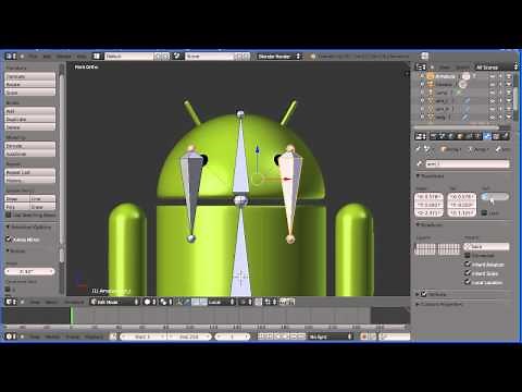Blender Introduction to Rigging - Adding an Armature to a Google Android (New Version)