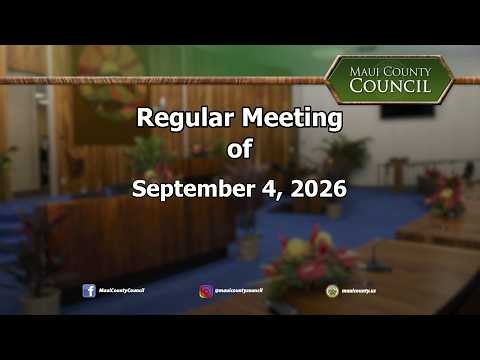 County Council Regular Meeting of September 4, 2026
