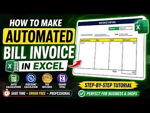 Create an Automated Invoice in Excel | Automatic Bill Generator | Excel Tutorial