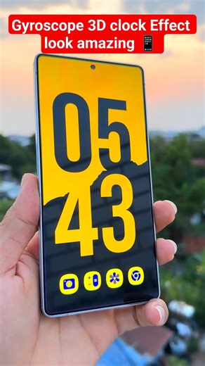 Gyroscope 3D clock Effect look amazing 📱 #widget #alwaysondisplay #icons #homescreen #lockscreen