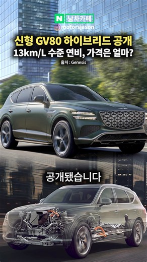 신형 제네시스 GV80 하이브리드 공개! 가격은 얼마일까?