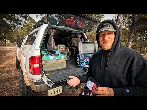 Cliffside Truck Camping In Wyoming - Campfire Steak & Eggs
