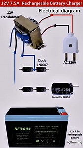 12V 7.5A Rechargeable Battery charger Circuit || 12 volt battery charger diagram #batterycharger #electricalcontractor #electrician #electricalengineering #electrical #electricalwork #electricity #electricalservices #fblifestyle | 𝘗𝘰𝘸𝘦𝘳𝘦𝘥 𝘉𝘺 𝘌𝘭𝘦𝘤𝘵𝘳𝘪𝘤𝘪𝘵𝘺