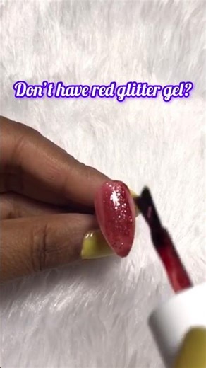 No Red Glitter Gel? 😱 Glitter Nails 💅✨ #nailhacks #diynailart #glitternails