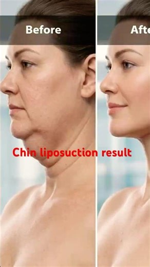 Chin liposuction before and after result