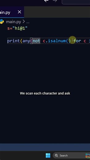 Check if string has symbols #coding #programming