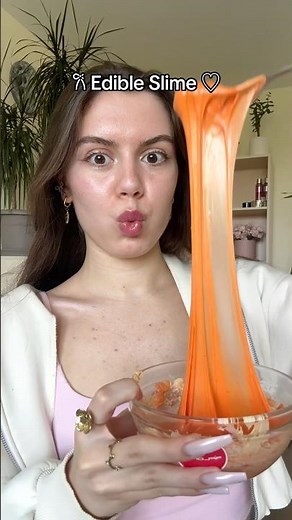 EDIBLE SLIME DIY 🧡💛 #slime #diy #tutorial #challenge #slimeasmr