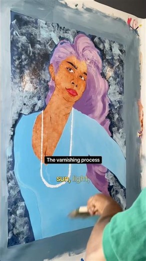 The varnishing process #varnishing #varnish #painting #arttutorial #fineart #drawing #artist #art