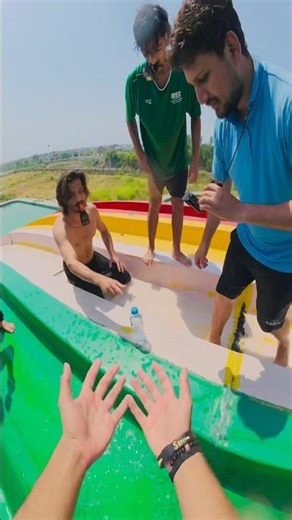 I chatted in the bottle flip challenge 🤣😂 | Reverse Climbing On Water Slide POV !