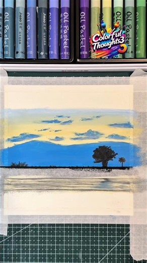 Oil Pastel | Dali-Blues Series | Surreal Landscape Drawing Tutorial #art #painting