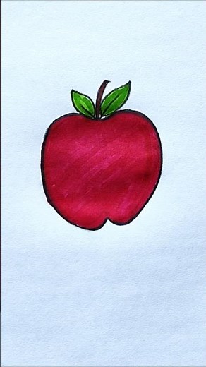 Simple Things to Draw When Bored Part-4 | How to Draw and Color an Apple | #shorts #apple #viral