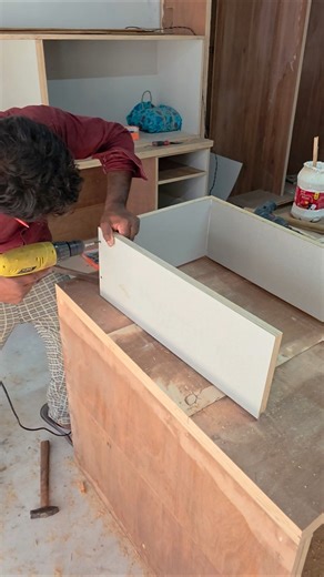 Perfect Drawer Box Making with Drill Machine | DIY Woodworking #furniture #shortvideo