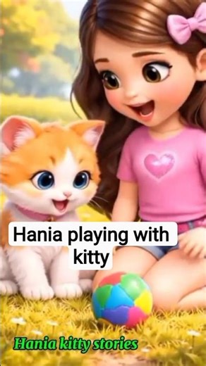 Cute Baby Girl Playing With Kitty 🐱💖 | Adorable 3D Cartoon Short #funny #shorts #comedy #cat #cute