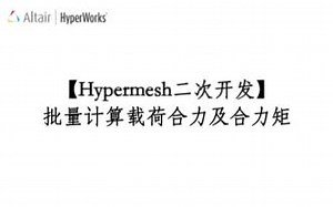 【Hypermesh二次开发】批量计算载荷合力及合力矩