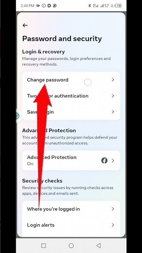 how to change Facebook password