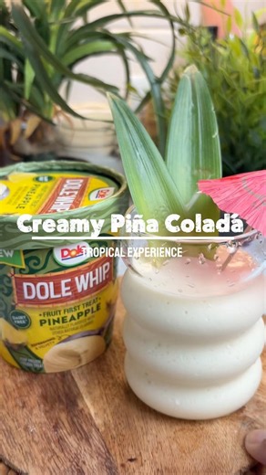 Simple recipe: ‪@dolesunshine‬ Creamy Pina Colada! #refreshingsnack #snackhack #doleparadise #recipe