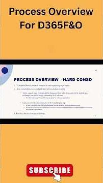 Process Overview For D365F&O| Shorts | Shorts Video