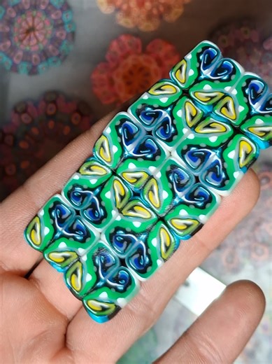 polymer clay millefiore cane pattern. #millefiore #handmade #polymerclay #polymerclayartist #pattern