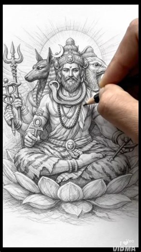 Mahadev Drawing Step by Step Bholenath Sketch Tutorial | Shiva drowing #shots #art