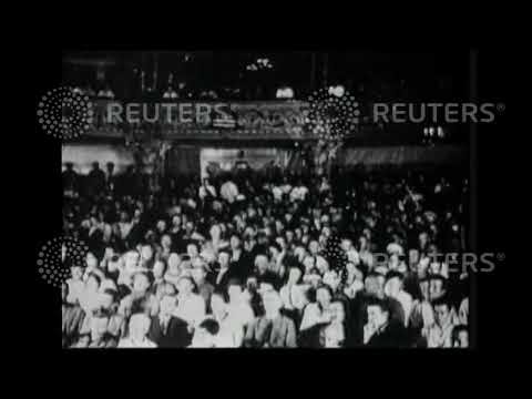 1922 RUSSIA: Communist demonstration in Moscow: Leon Trotsky addresses Kremlin