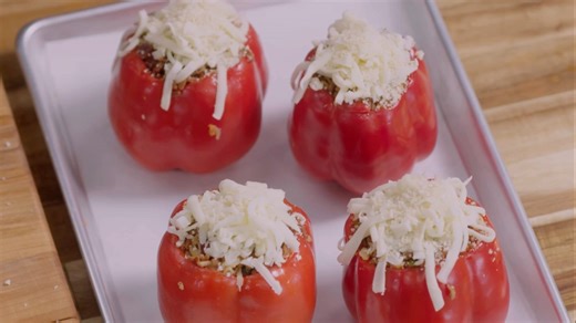 Recette des poivrons farcis au riz rouge