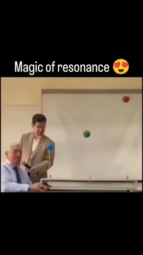 science on Instagram: "RESONANCE REVEALED! 🎾 The Invisible Connection Between Objects (Frequency at Work!) Discover the mesmerizing world of harmonic motion! This video demonstrates the "Magic of Resonance" by showing how specific vibrations can target and move one object while others remain still. By matching the natural frequency of a pendulum, a small manual shake can build up significant energy, causing it to swing wildly while its neighbors stay at rest. This simple demonstration perfectly