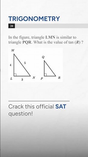 SAT Math Trigonometry Made Simple: Find tan(R) Fast! #shorts #satmath #satprep