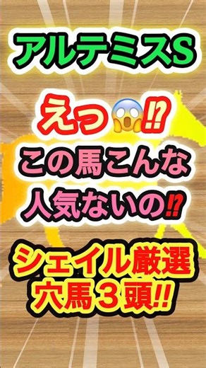 【アルテミスS】シェイル厳選穴馬ベスト3！ #競馬 #アルテミスステークス #競馬予想 #穴馬 #shorts