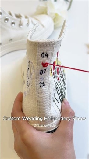 Custom Wedding Embroidery Shoes - Wedding Converse - Wedding Vans