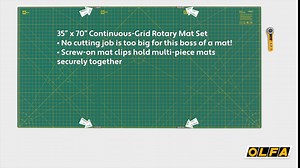OLFA 12" x 18" Self Healing Rotary Cutting Mat (RM-CG) - Double Sided 12x18 Inch Cutting Mat with Grid for Quilting, Sewing, Fabric, & Crafts, Designed for Use with Rotary Cutters (Green)