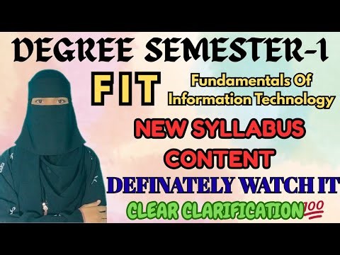 📌Degree Semester-1 | FIT New Syllabus Content |Bcom Computers Fundamentals of information Technology