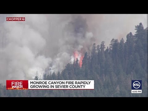 Monroe Canyon Fire grows to 1,248 acres, threatens dozens of structures in Sevier County