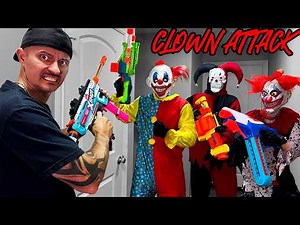 NERF WAR: Clown Attack!
