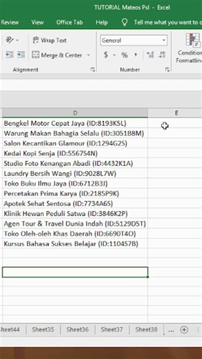 Contoh Flash Fill pada Ms Excel untuk Data Cleaning #exceldata #datacleaningwithexcel #flashfill