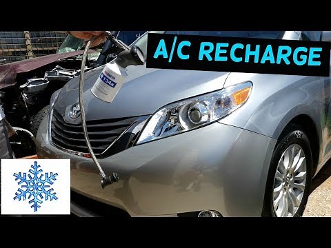 HOW TO RECHARGE THE AIR CONDITIONER SYSTEM AC ON TOYOTA SIENNA