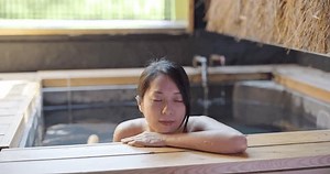 Woman Enjoy Onsen Bath Resort Stock Footage Video (100% Royalty-free) 1102034711 | Shutterstock