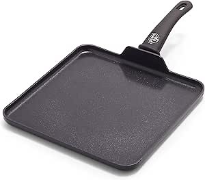 GreenLife Soft Grip Diamond Healthy Ceramic Nonstick 11" Griddle Pan, PFAS-Free, Dishwasher Safe, Black