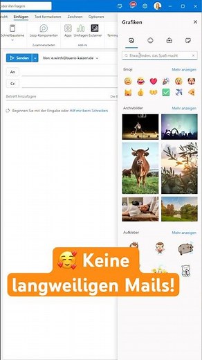 😱 Neues Outlook: Emojis & Stockfotos!