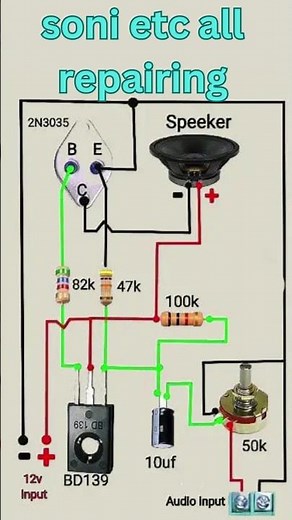 amplifier circuit diagram #powerful Class-A amplifier with BD139, 2N3055