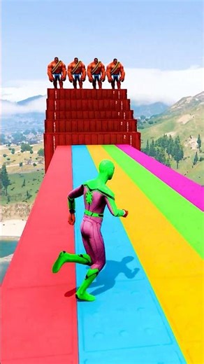 GTA 5 Epic Water Ragdolls | Spider-Man Jumps / Fails ep.18490 #shorts