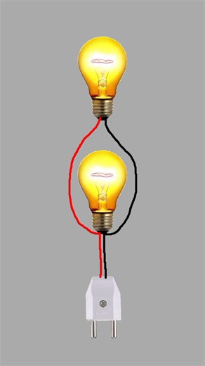 2 Bulb Parallel Wiring with 2 Pin Plug | Easy Electrical Wiring Diagram #shorts #electrical