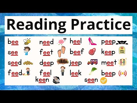 Digraph /ee /Words Long 'e' Sound Reading Practice with Phonics ‪@phonics_reading‬